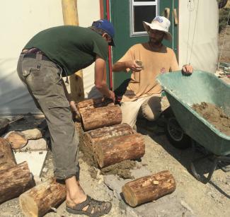 Starting to build the cob wall