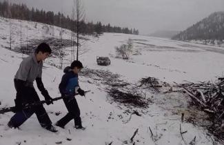 Clearing land for the Vedic Education Center