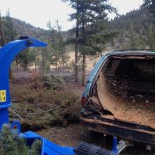 Wood Chipper in action